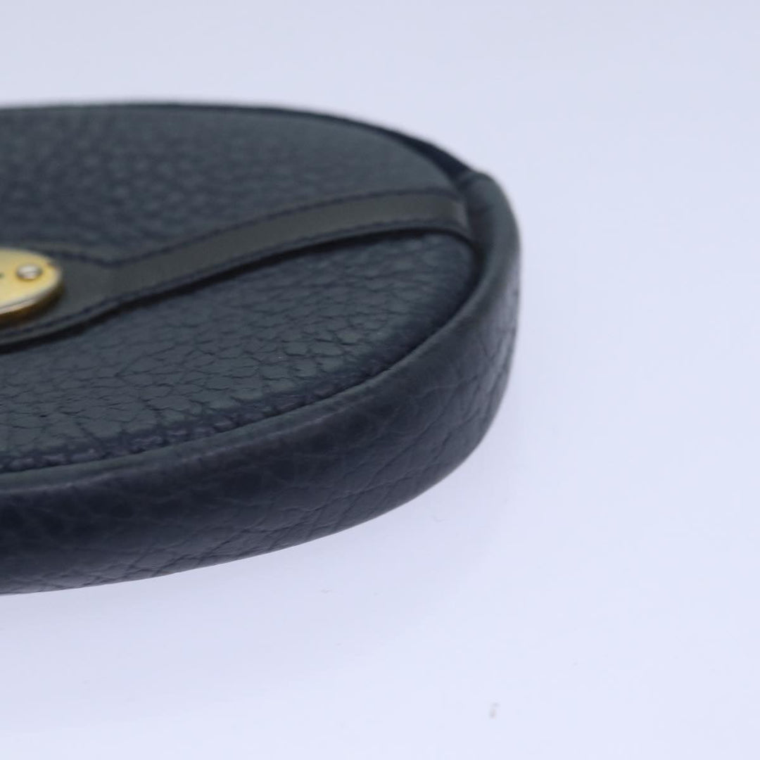 CHRISTIAN Top quality Dior Coin Purse Leather Navy Auth bs15647