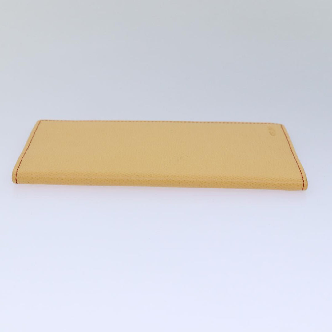 Celine Long Wallet Leather Yellow Auth bs15655