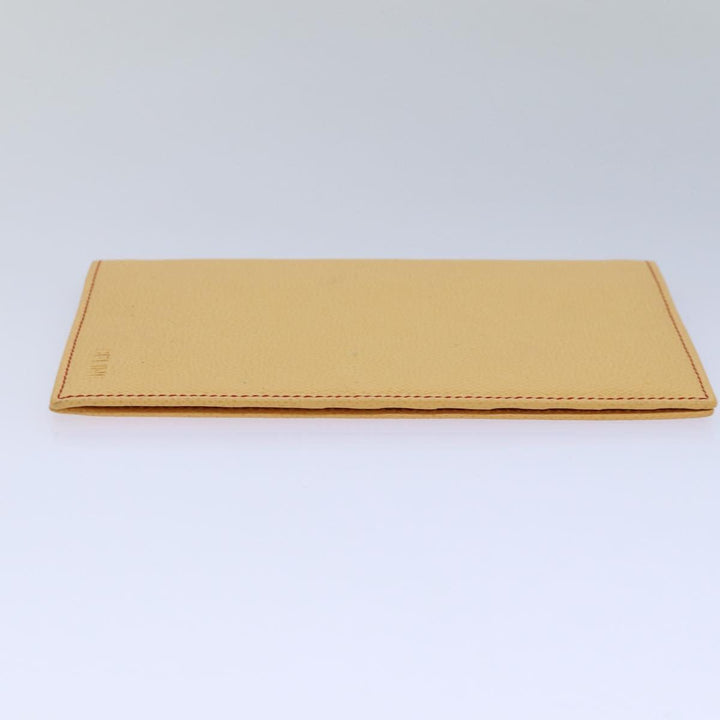 Celine Long Wallet Leather Yellow Auth bs15655