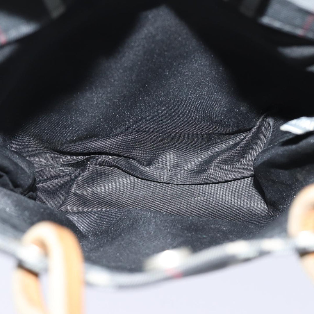 Burberry Nova Check Hand Bag Nylon Black Auth bs15673