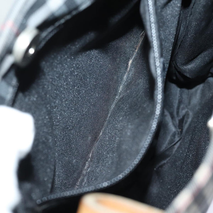 Burberry Nova Check Hand Bag Nylon Black Auth bs15673