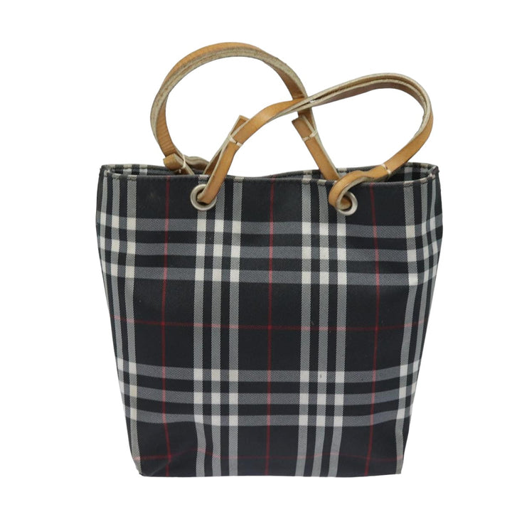 Burberry Nova Check Hand Bag Nylon Black Auth bs15673
