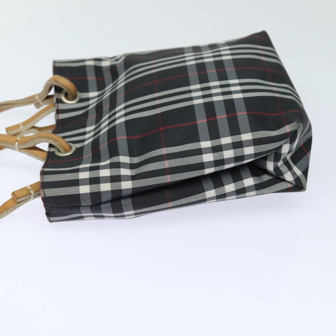 Burberry Nova Check Hand Bag Nylon Black Auth bs15673