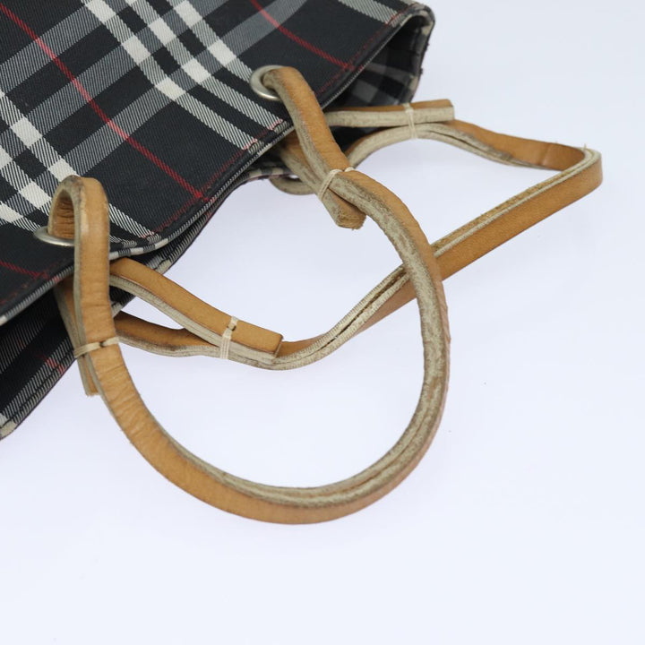 Burberry Nova Check Hand Bag Nylon Black Auth bs15673