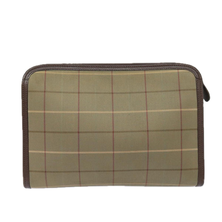 BurberrySs Nova Check Clutch Bag Canvas Beige Auth bs15676