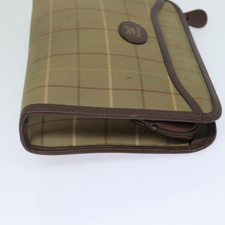 BurberrySs Nova Check Clutch Bag Canvas Beige Auth bs15676
