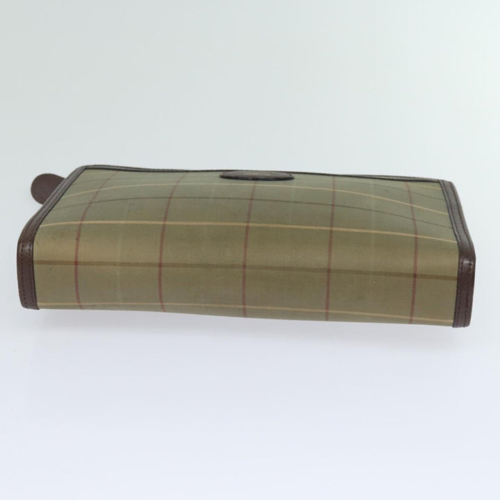 BurberrySs Nova Check Clutch Bag Canvas Beige Auth bs15676