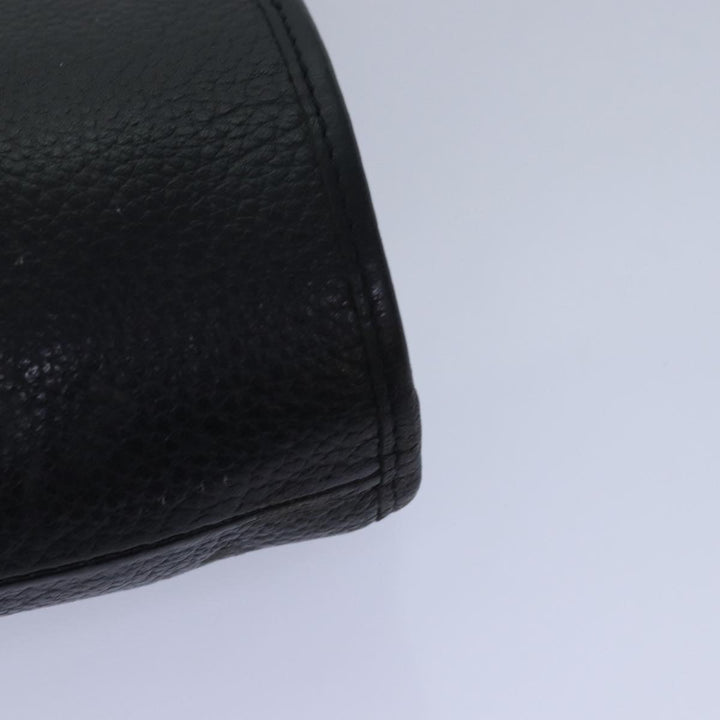 BurberrySs Clutch Bag Leather Black Auth bs15681
