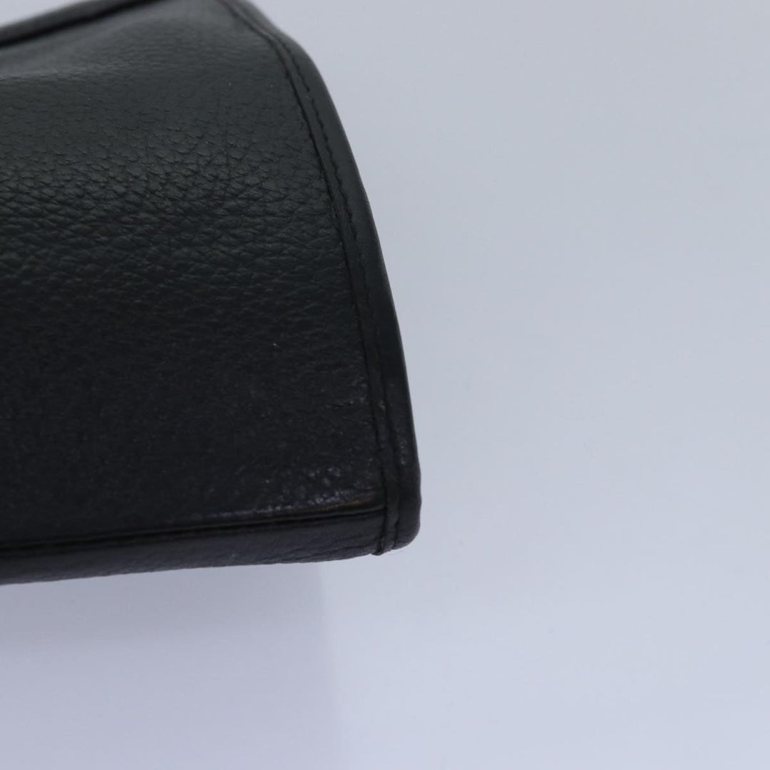 BurberrySs Clutch Bag Leather Black Auth bs15681