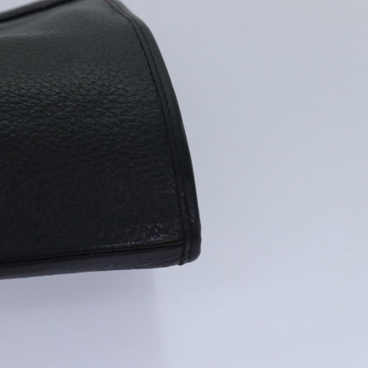 BurberrySs Clutch Bag Leather Black Auth bs15681