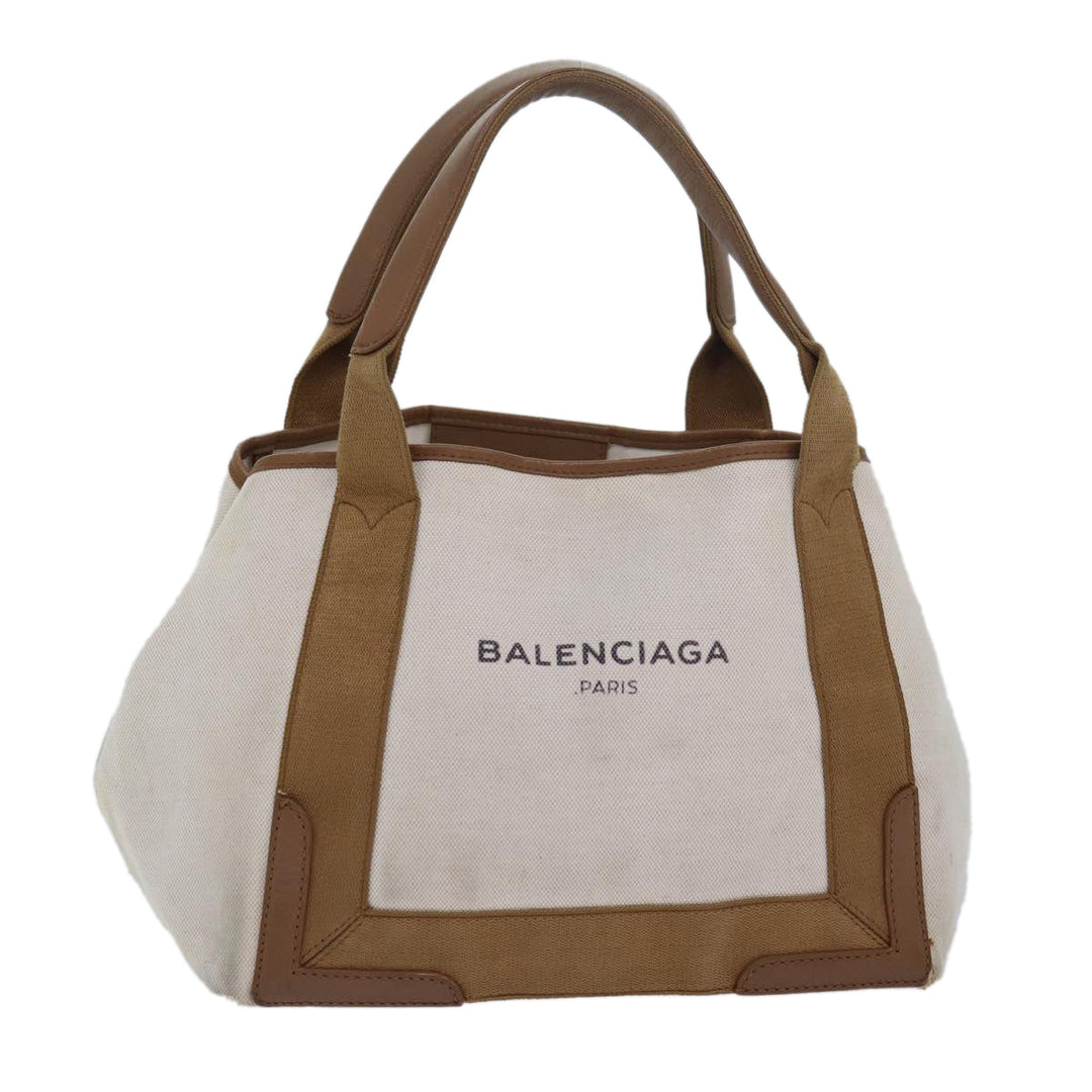 Top Quality Balenciaga Navy kabas S Hand Bag Canvas Beige White 339933 Auth bs15696