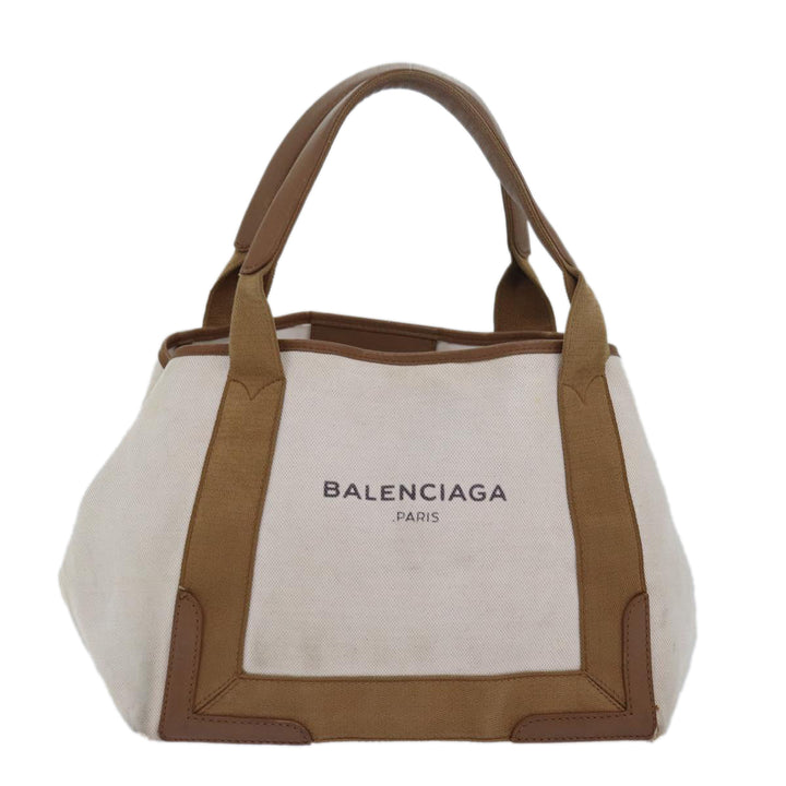 Top Quality Balenciaga Navy kabas S Hand Bag Canvas Beige White 339933 Auth bs15696