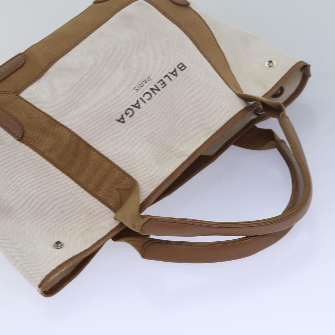 Top Quality Balenciaga Navy kabas S Hand Bag Canvas Beige White 339933 Auth bs15696