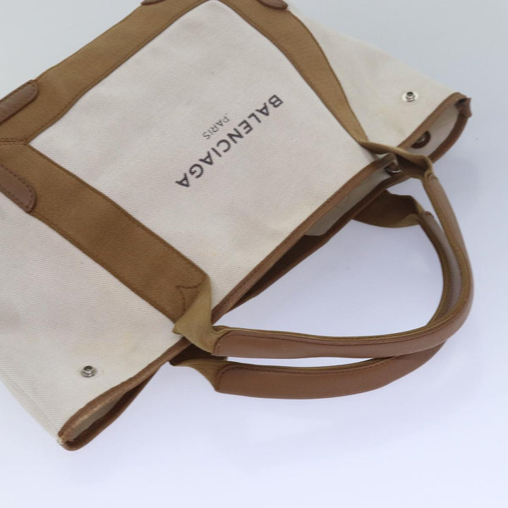 Top Quality Balenciaga Navy kabas S Hand Bag Canvas Beige White 339933 Auth bs15696