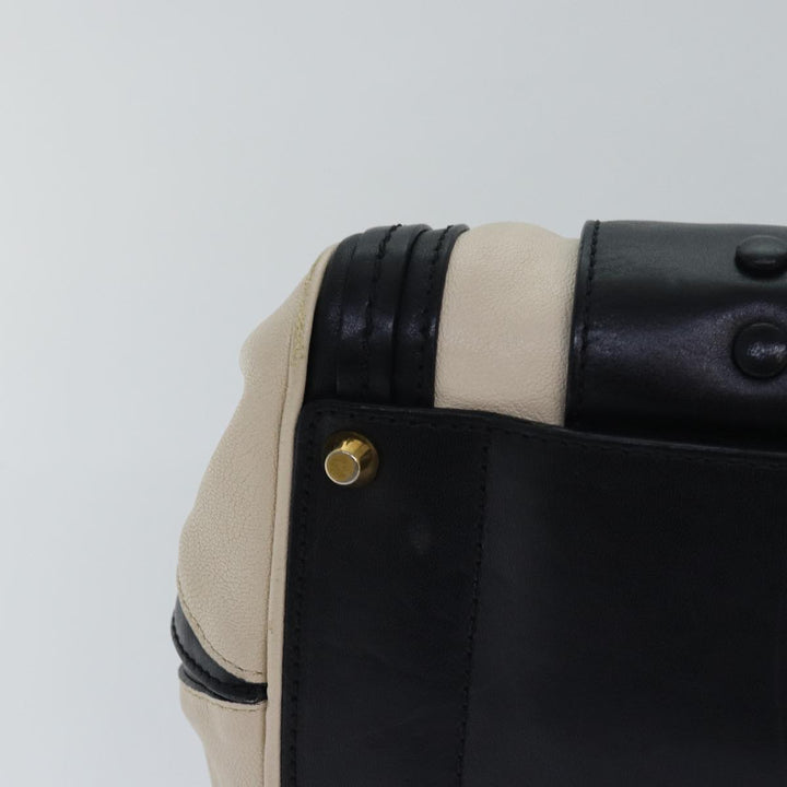 Chloe Hand Bag Leather 2way Beige Black bs15698