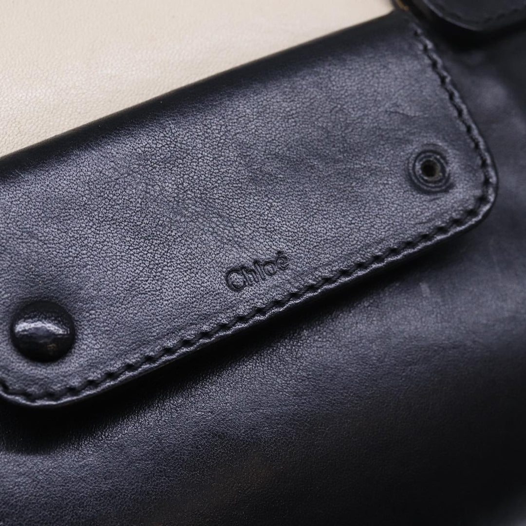 Chloe Hand Bag Leather 2way Beige Black bs15698