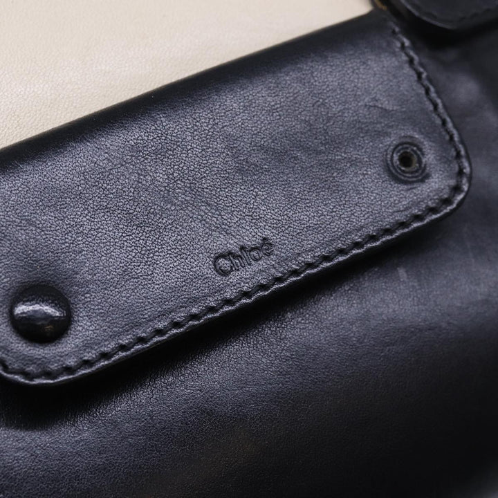Chloe Hand Bag Leather 2way Beige Black bs15698