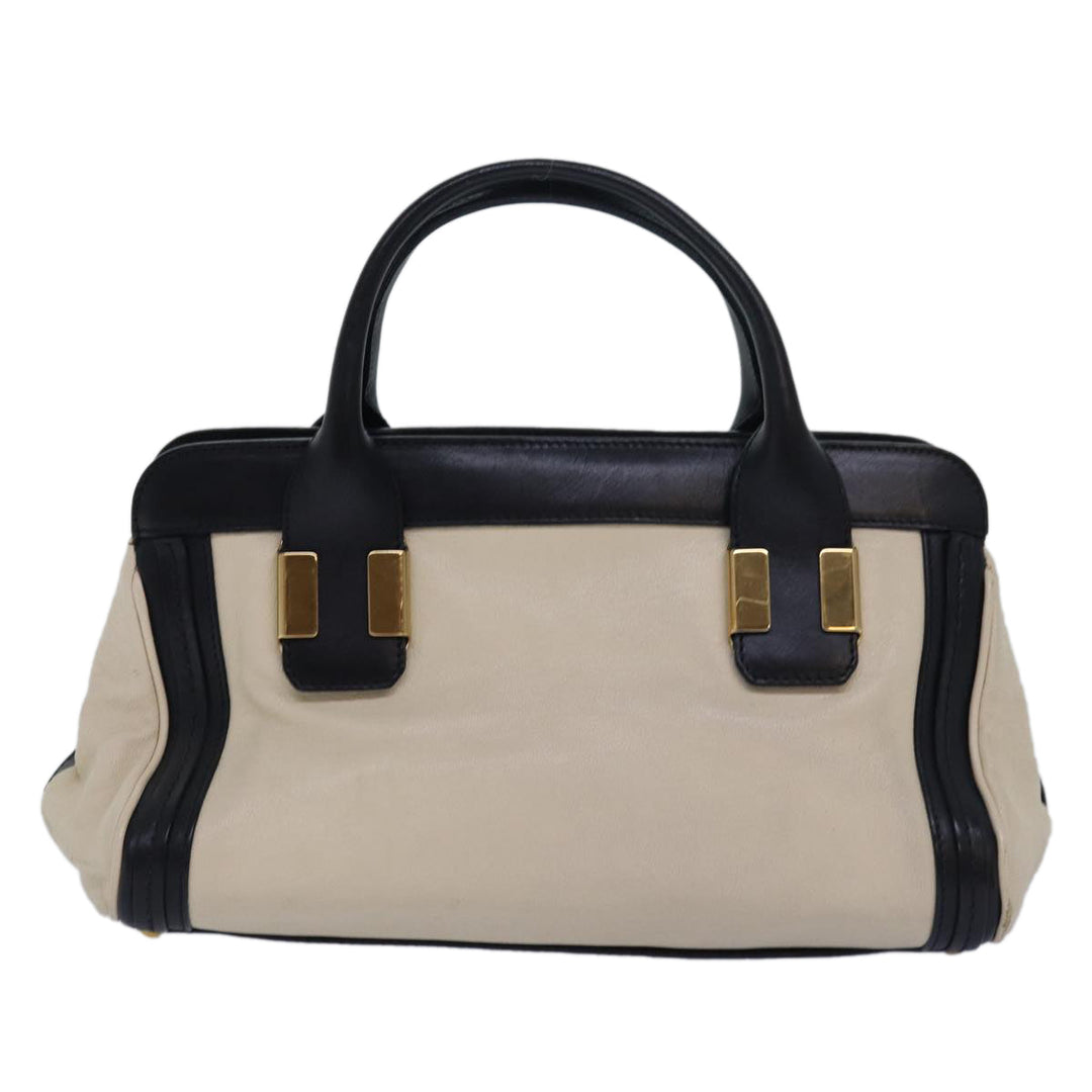 Chloe Hand Bag Leather 2way Beige Black bs15698