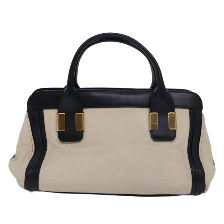 Chloe Hand Bag Leather 2way Beige Black bs15698