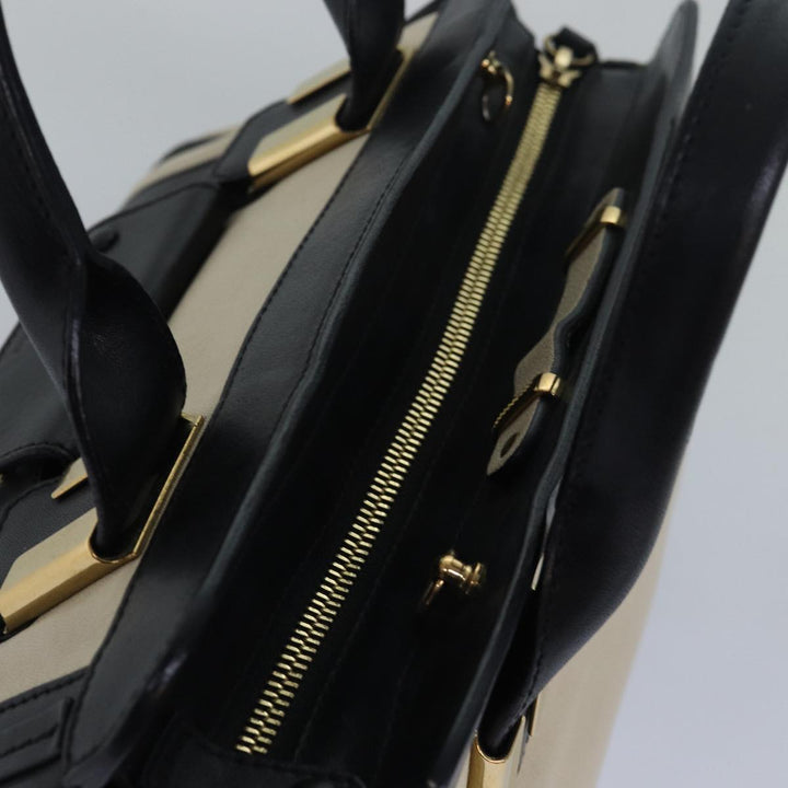Chloe Hand Bag Leather 2way Beige Black bs15698