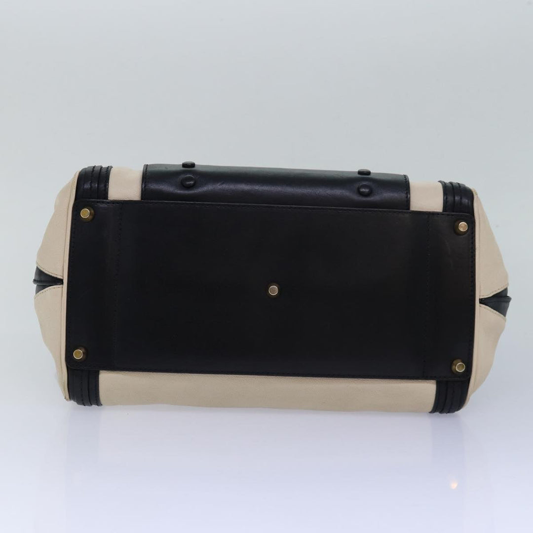 Chloe Hand Bag Leather 2way Beige Black bs15698