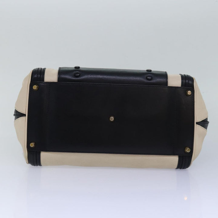 Chloe Hand Bag Leather 2way Beige Black bs15698