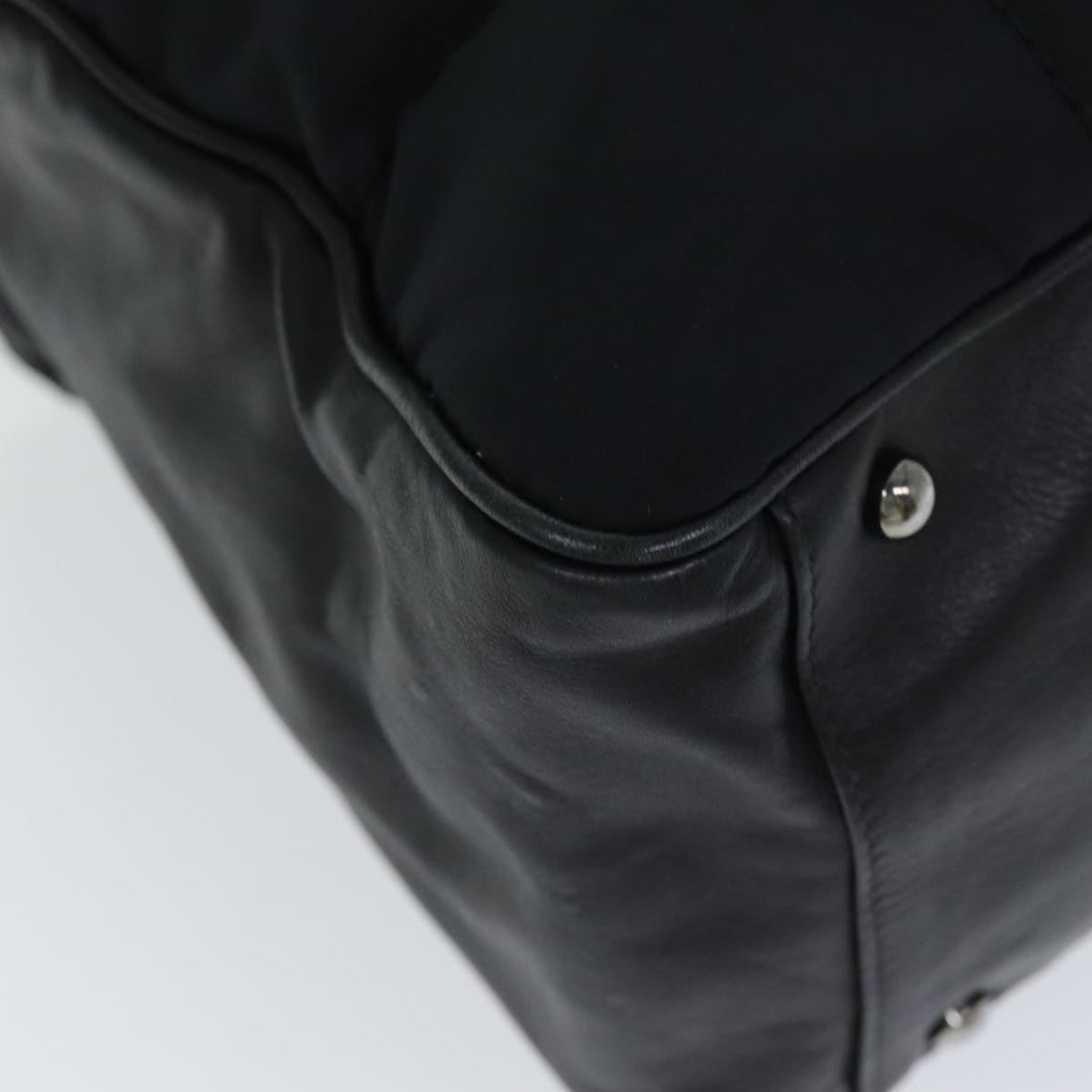 Top Quality Chanel Choco Bar Hand Bag Enamel Black CC Auth bs15702