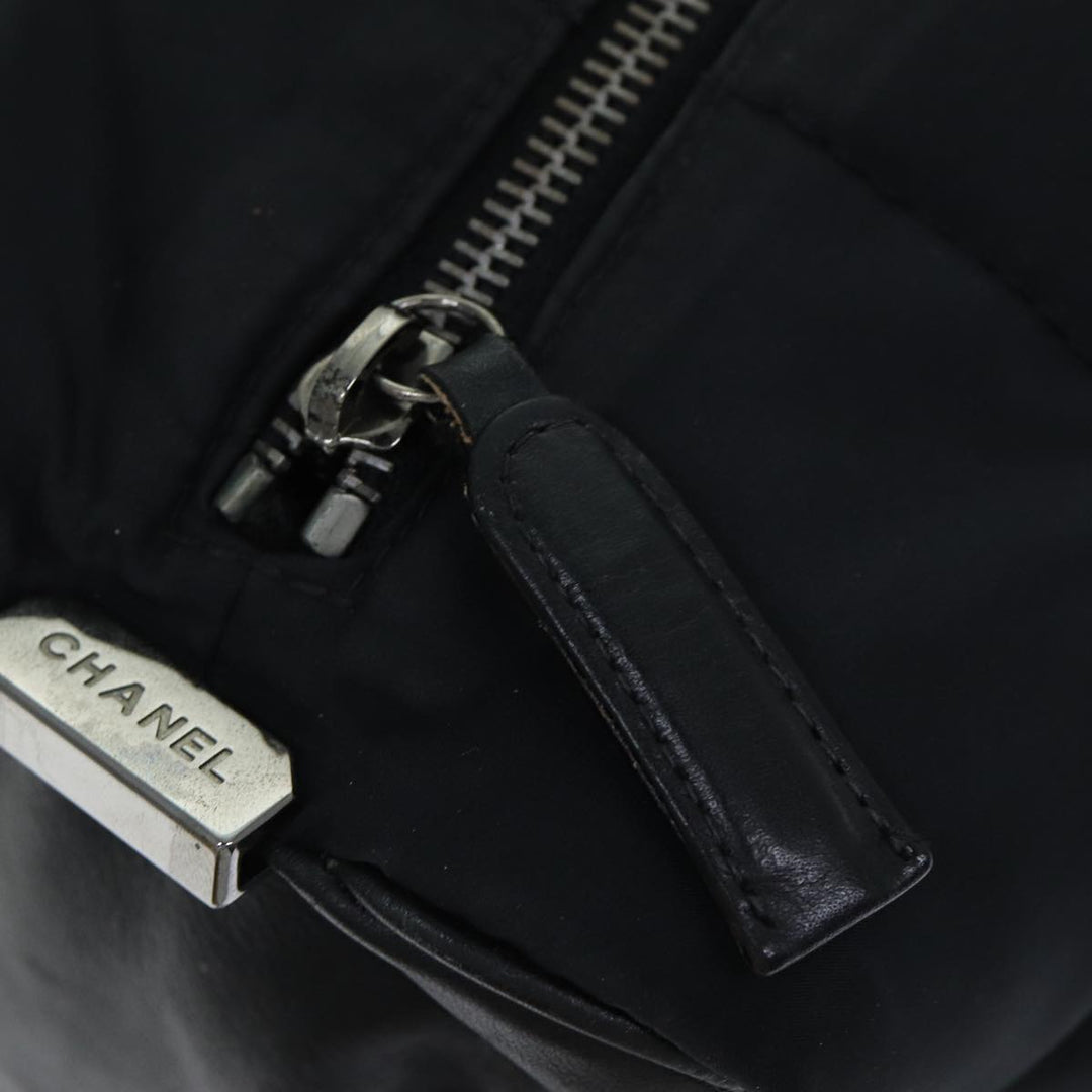 Top Quality Chanel Choco Bar Hand Bag Enamel Black CC Auth bs15702