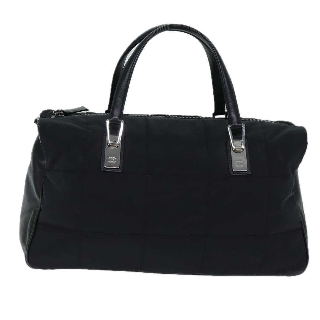 Top Quality Chanel Choco Bar Hand Bag Enamel Black CC Auth bs15702