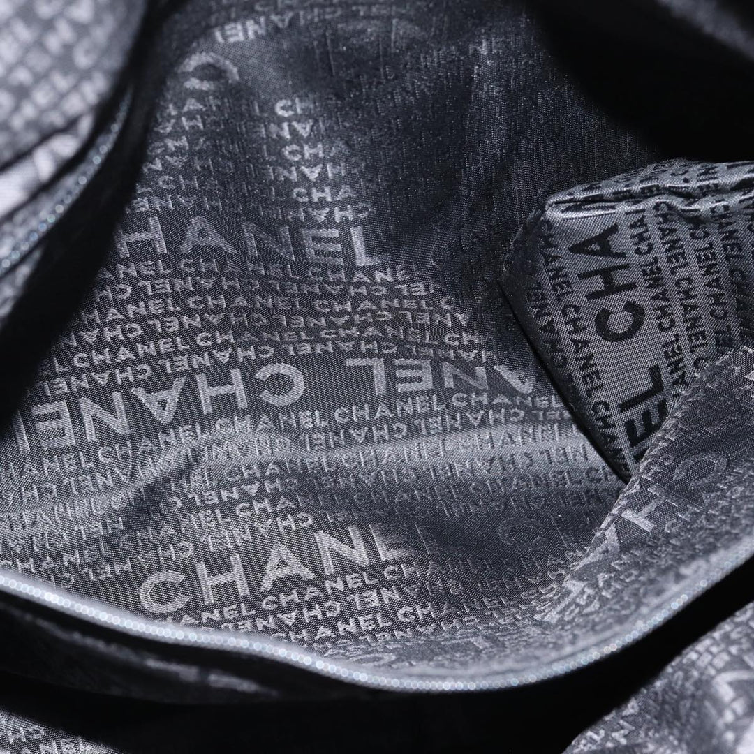 Top Quality Chanel Choco Bar Hand Bag Enamel Black CC Auth bs15702