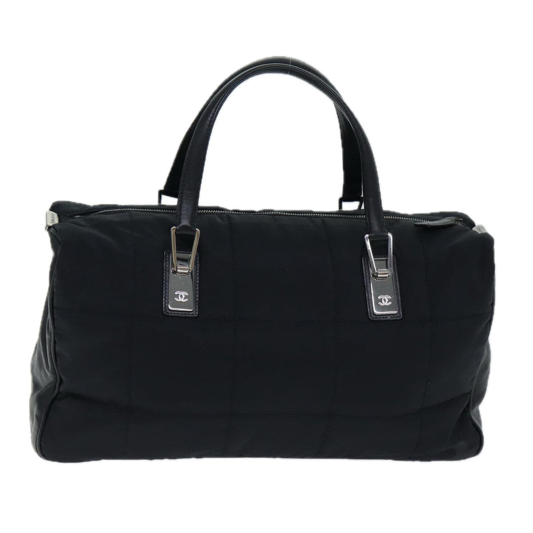 Top Quality Chanel Choco Bar Hand Bag Enamel Black CC Auth bs15702