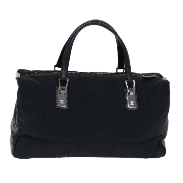 Top Quality Chanel Choco Bar Hand Bag Enamel Black CC Auth bs15702