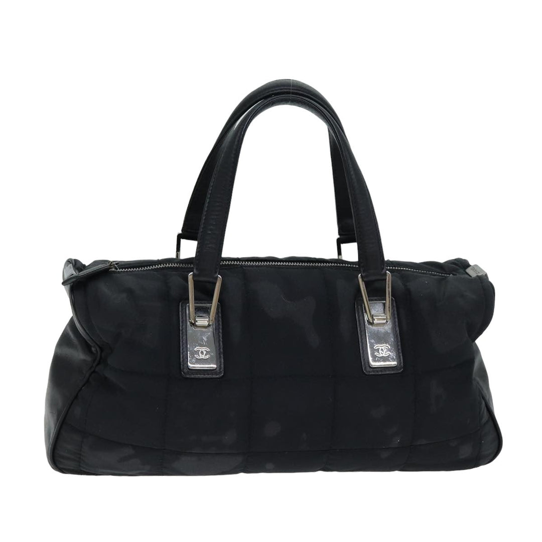 Top Quality Chanel Choco Bar Hand Bag Nylon Black CC Auth bs15707
