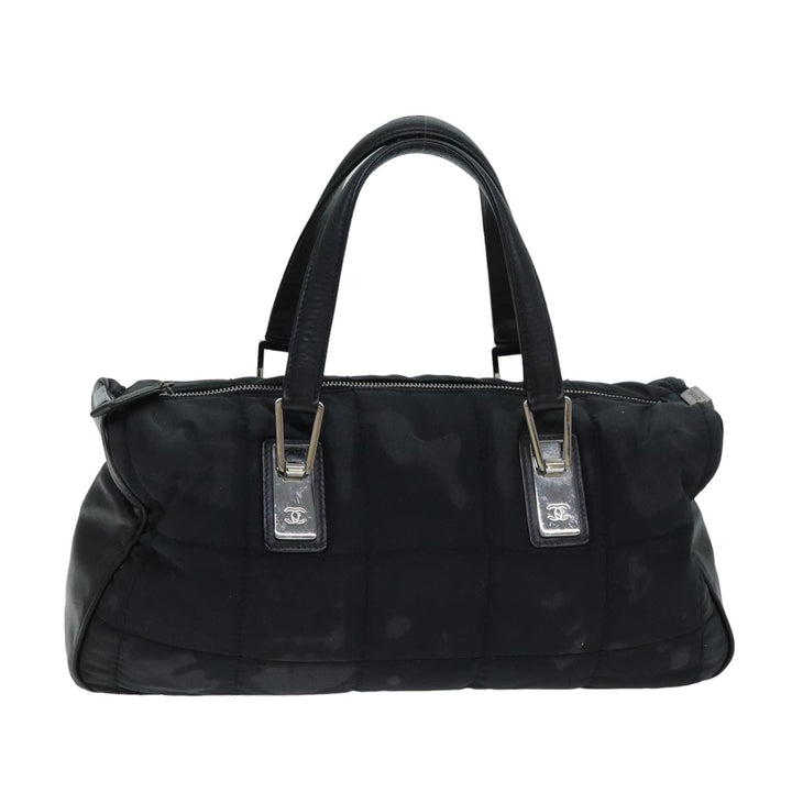 Top Quality Chanel Choco Bar Hand Bag Nylon Black CC Auth bs15707