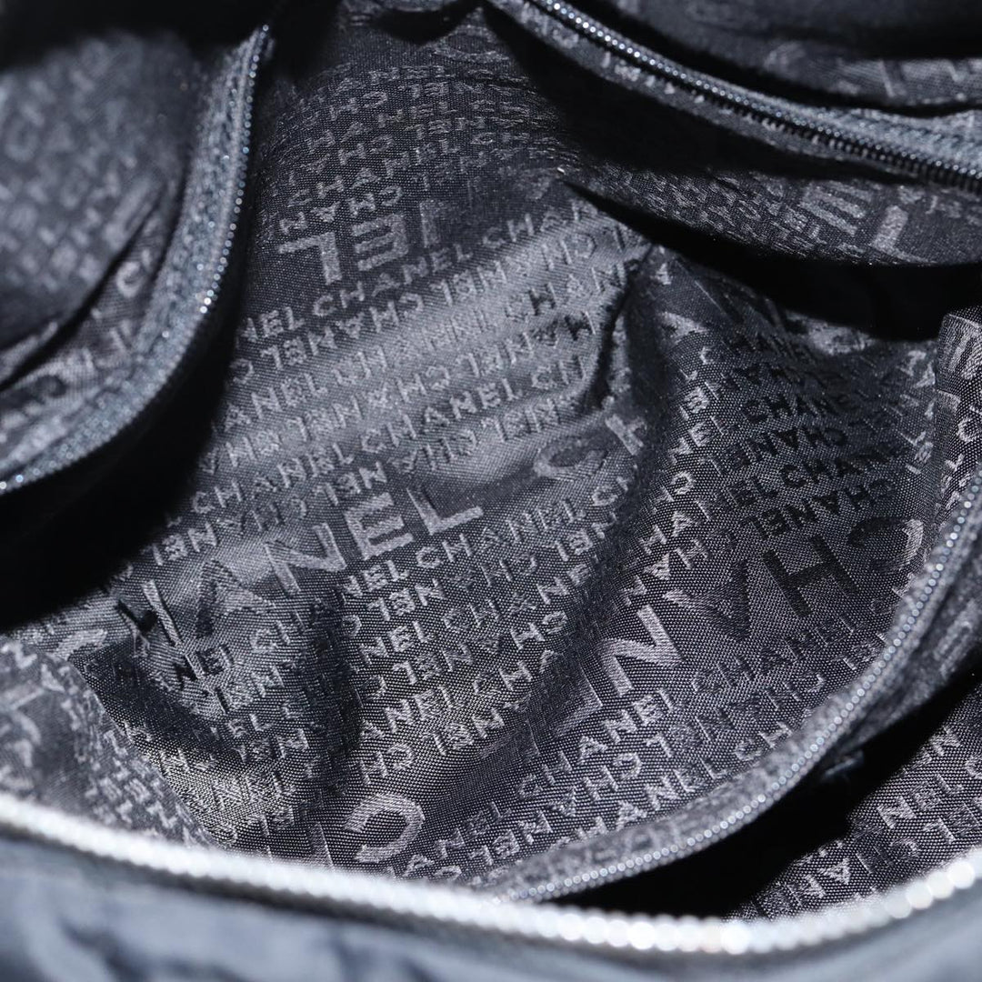 Top Quality Chanel Choco Bar Hand Bag Nylon Black CC Auth bs15707