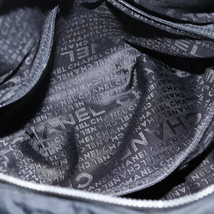 Top Quality Chanel Choco Bar Hand Bag Nylon Black CC Auth bs15707