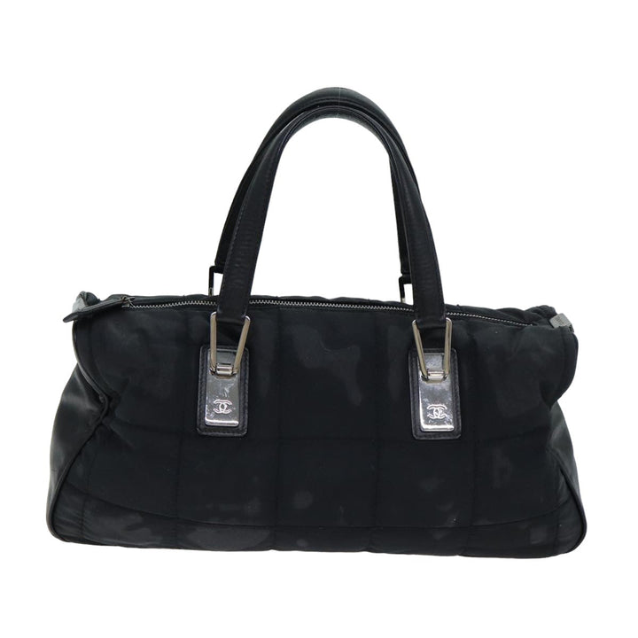 Top Quality Chanel Choco Bar Hand Bag Nylon Black CC Auth bs15707