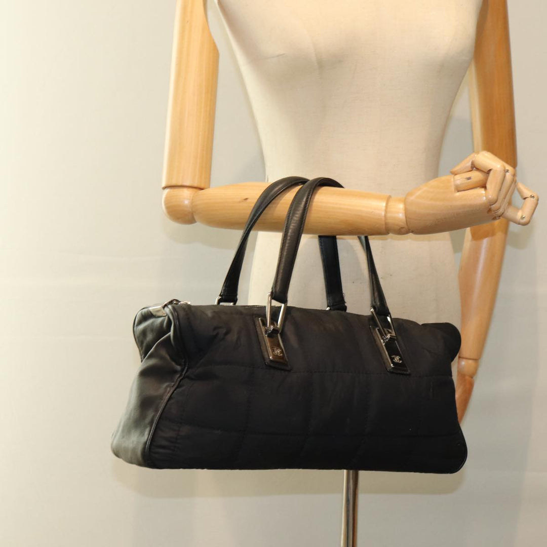Top Quality Chanel Choco Bar Hand Bag Nylon Black CC Auth bs15707