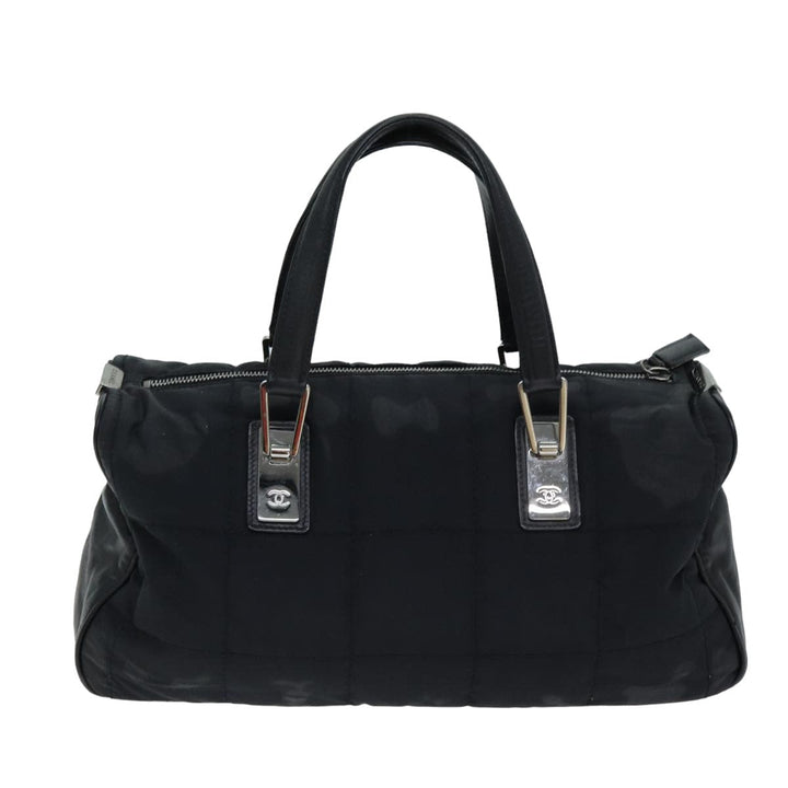 Top Quality Chanel Choco Bar Hand Bag Nylon Black CC Auth bs15707