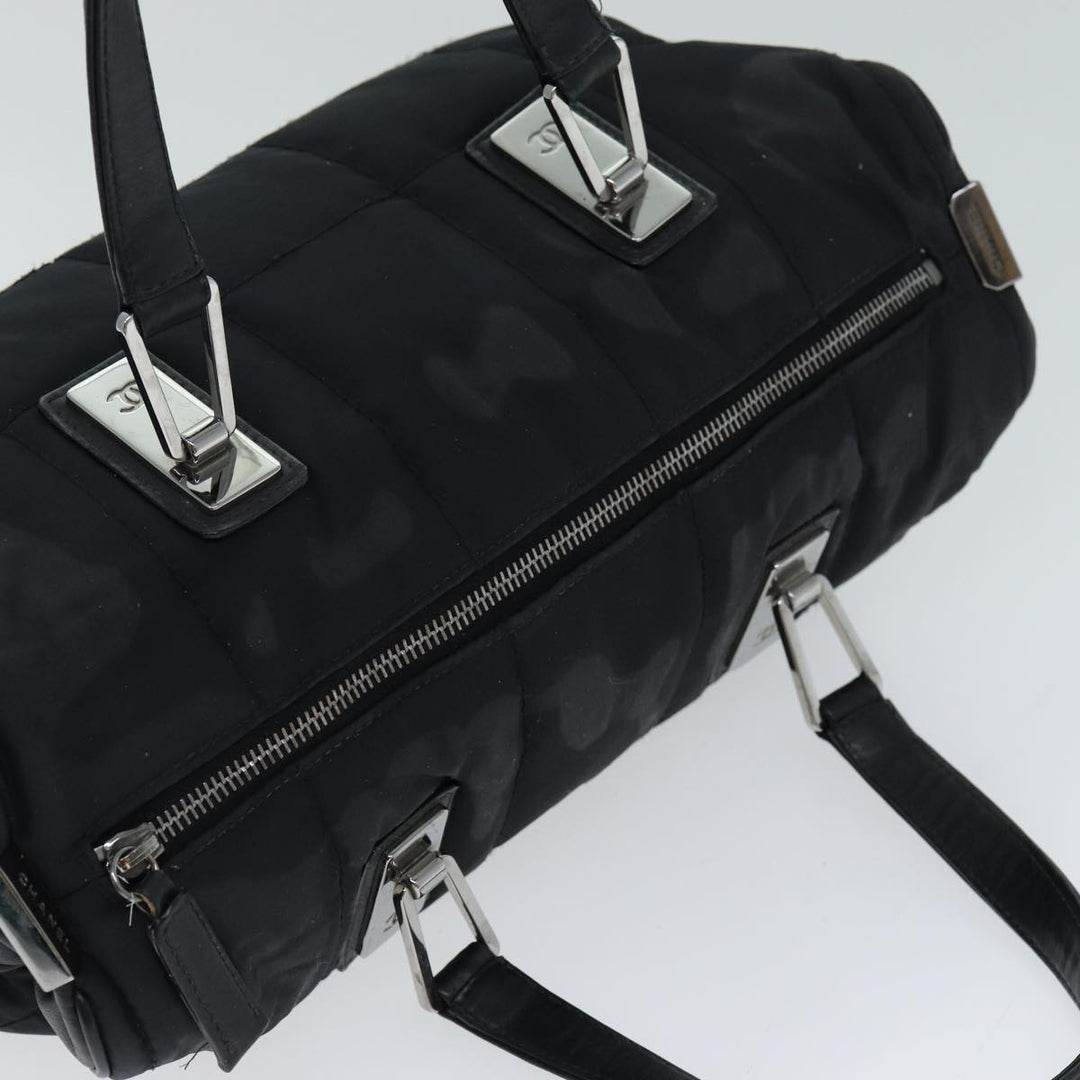 Top Quality Chanel Choco Bar Hand Bag Nylon Black CC Auth bs15707