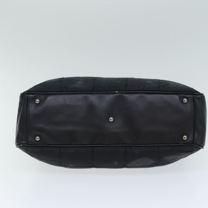 Top Quality Chanel Choco Bar Hand Bag Nylon Black CC Auth bs15707