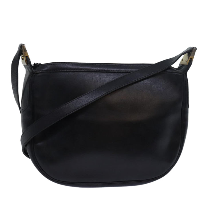 CHRISTIAN Top quality Dior Shoulder Bag Leather Black Auth bs15719