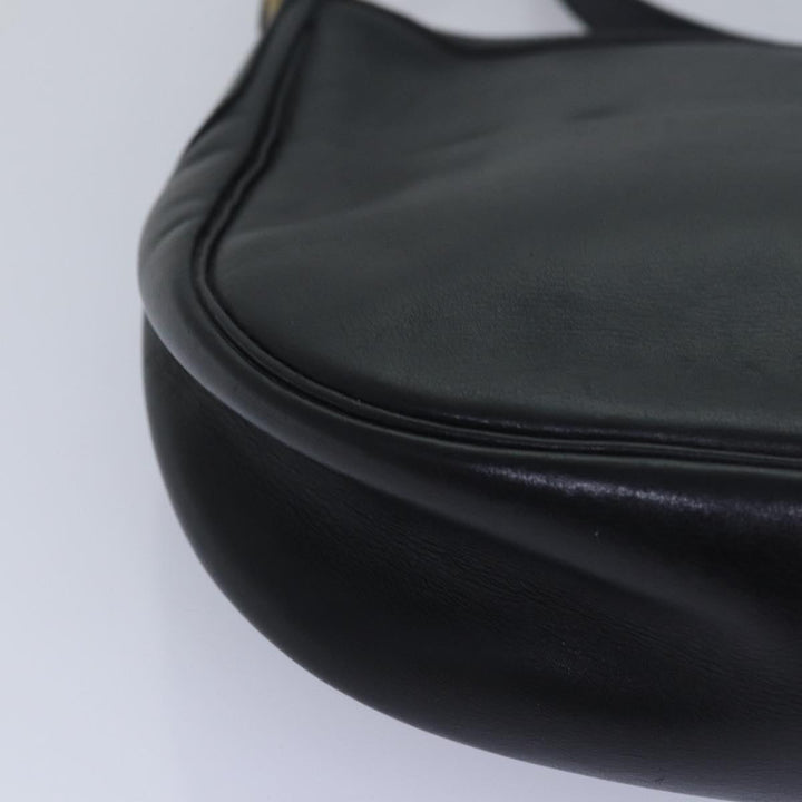 CHRISTIAN Top quality Dior Shoulder Bag Leather Black Auth bs15719