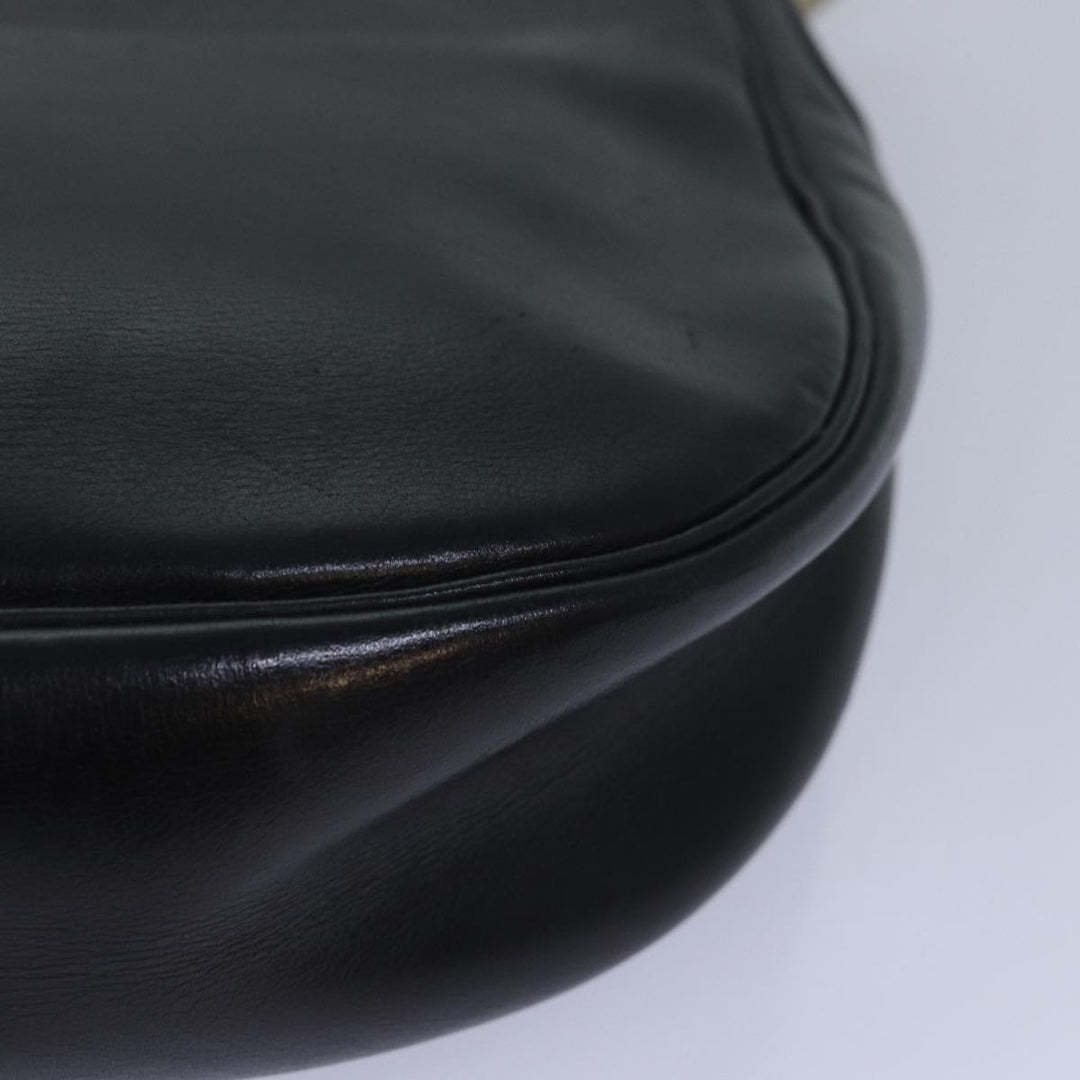 CHRISTIAN Top quality Dior Shoulder Bag Leather Black Auth bs15719