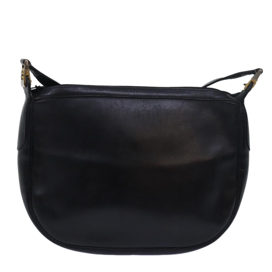CHRISTIAN Top quality Dior Shoulder Bag Leather Black Auth bs15719