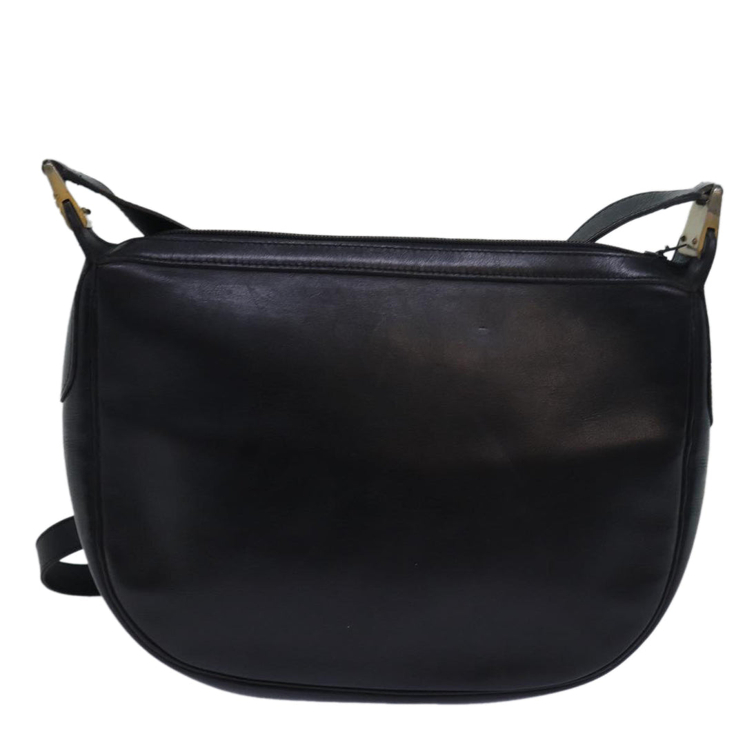 CHRISTIAN Top quality Dior Shoulder Bag Leather Black Auth bs15719