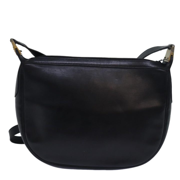 CHRISTIAN Top quality Dior Shoulder Bag Leather Black Auth bs15719