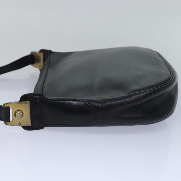 CHRISTIAN Top quality Dior Shoulder Bag Leather Black Auth bs15719