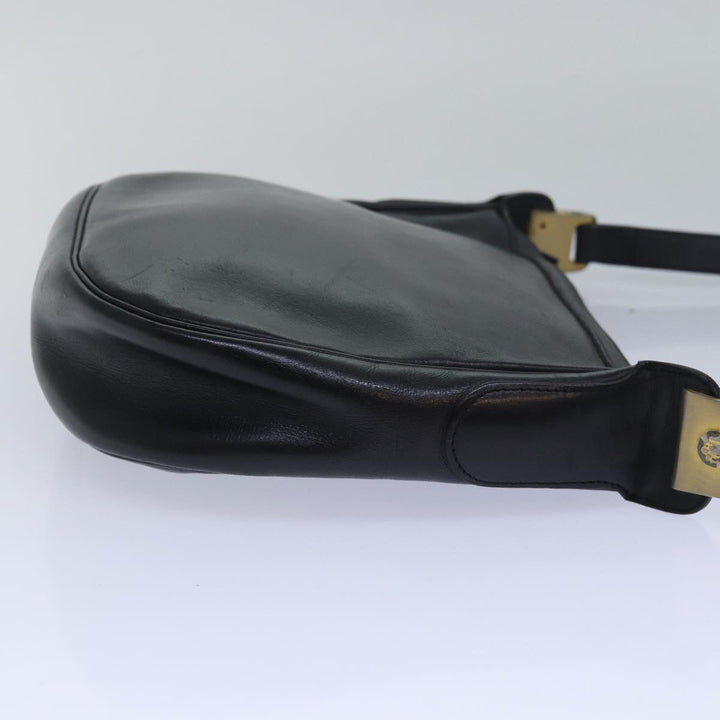 CHRISTIAN Top quality Dior Shoulder Bag Leather Black Auth bs15719