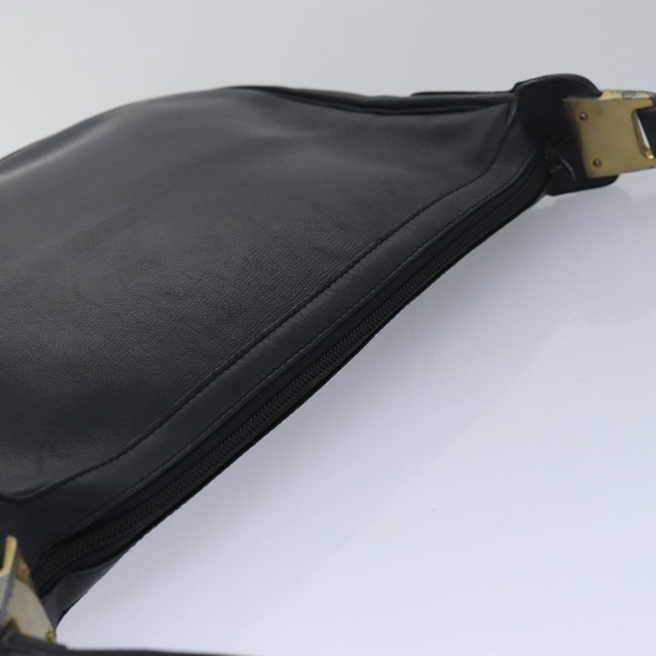 CHRISTIAN Top quality Dior Shoulder Bag Leather Black Auth bs15719